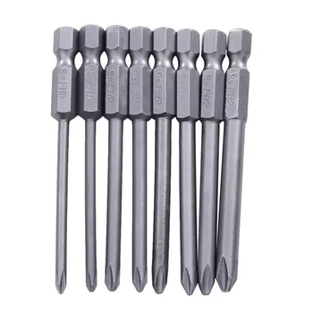 

8pcs 75mm Magnetic Long Hex Cross Head Screwdriver Bits 1/4 Inch Electric Screwdriver Set Cross Phillips Screwdriver Set 8 Sizes