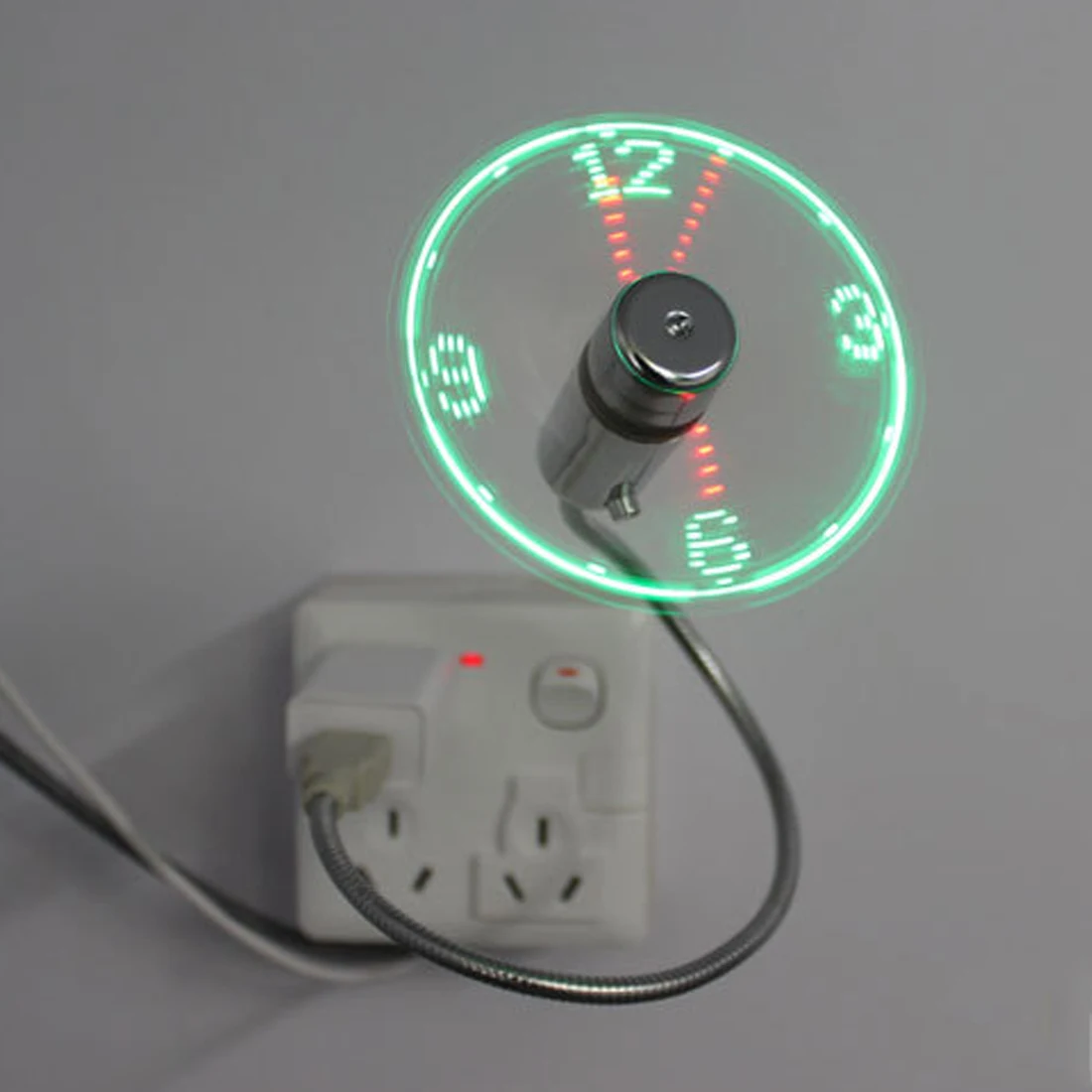 

NOYOKERE Hot Durable Adjustable USB Gadget Mini Flexible LED Light USB Fan Time Clock Desktop Clock Cool Gadget Time Display
