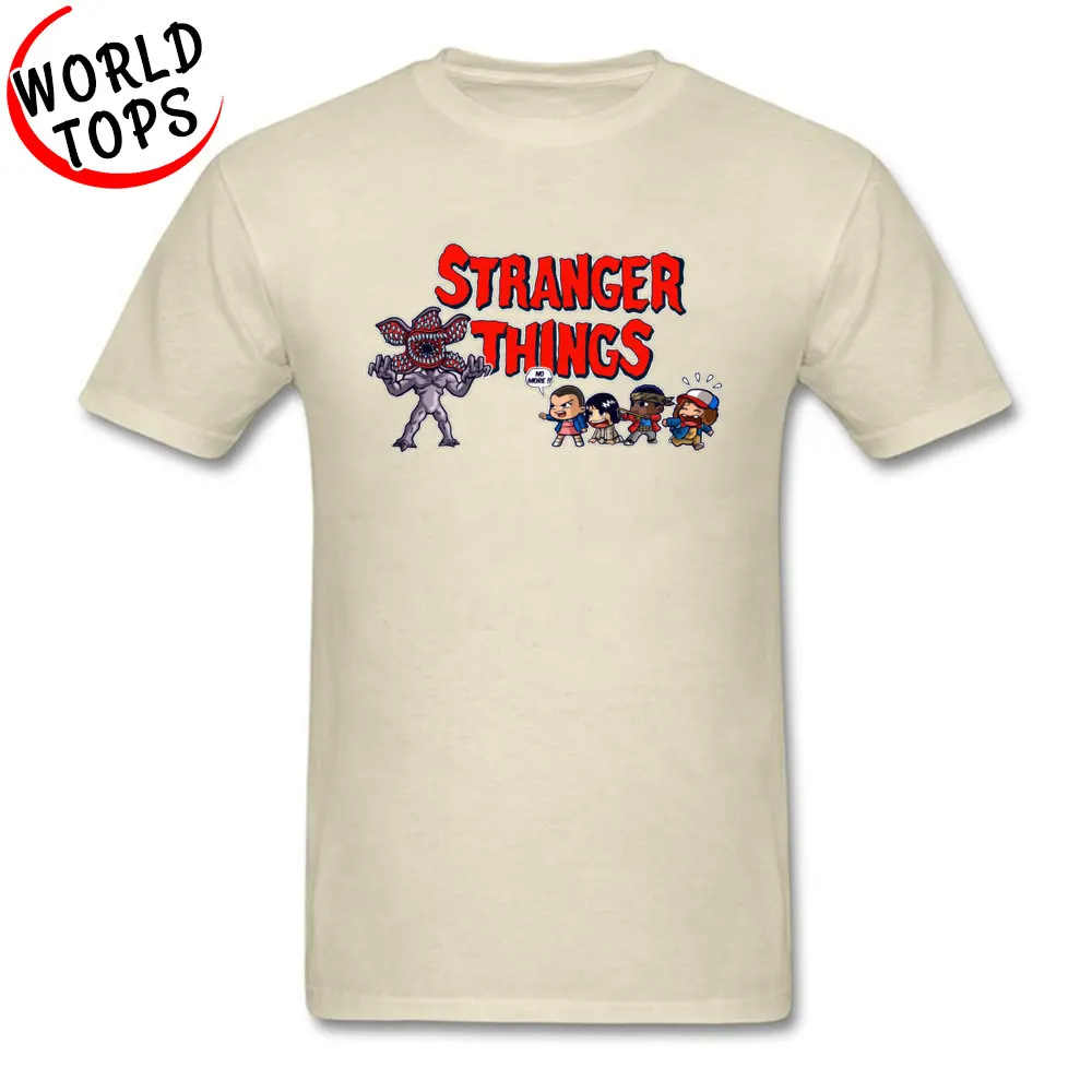 Latest Men T Shirt Demogorgon vs kids Fitness Tight Tees Pure Cotton Short Sleeve Design Tops & Tees O Neck Drop Shipping Demogorgon vs kids beige