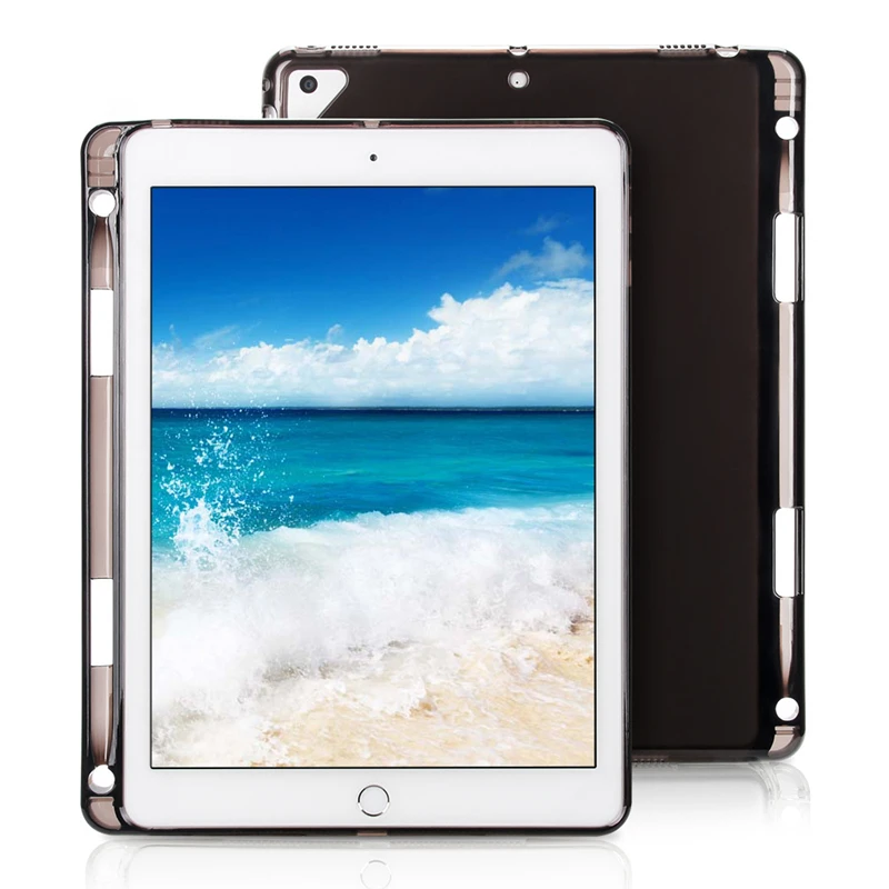 

Transparent Cover for iPad Pro 11 2018 Soft TPU Back Case for iPad 9.7 2017 2018 Air 2 1 Pro 10.5 With Pencil Slot Tablet Cases