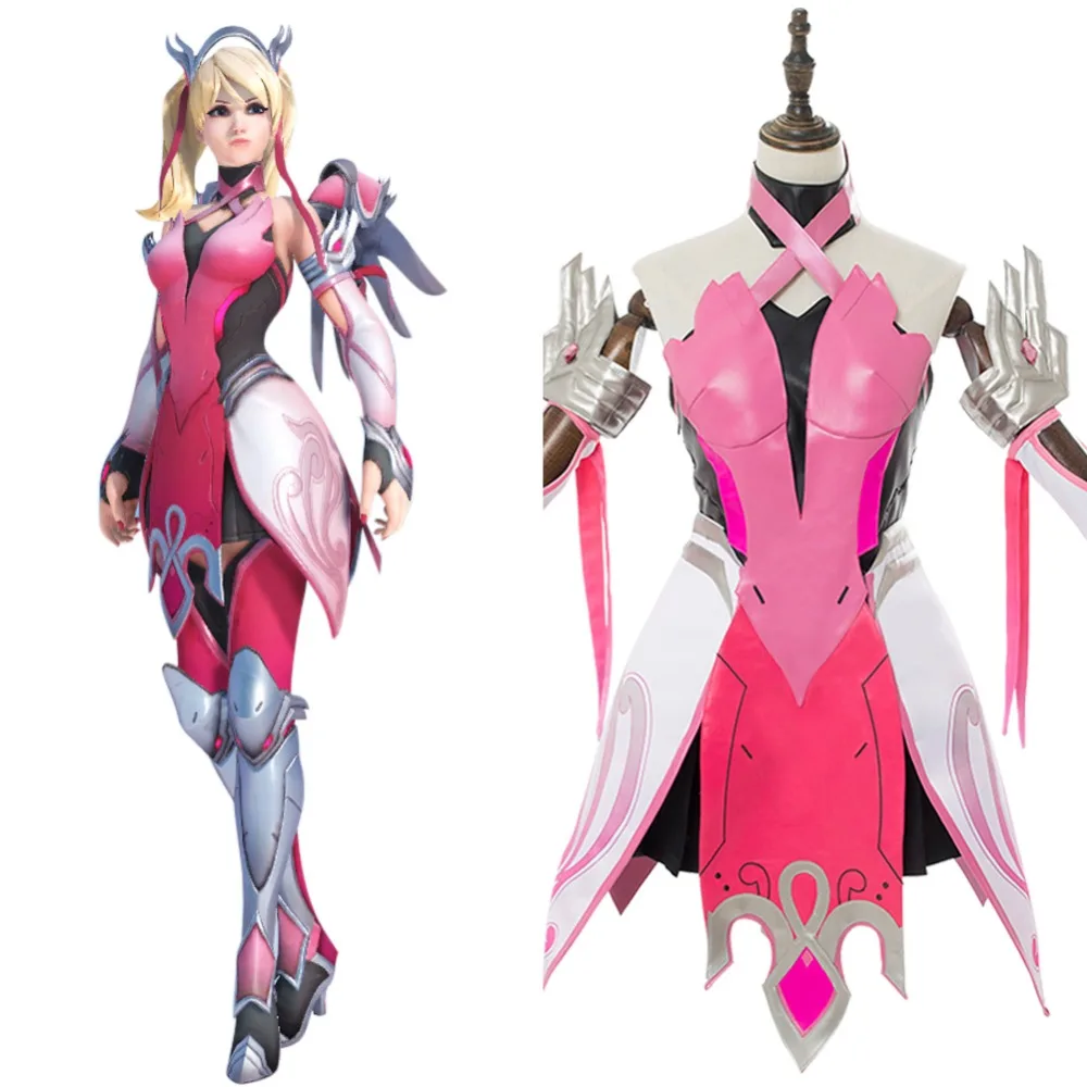 1OW Mercy Angela Ziegler Cosplay Costume Ziegler Mercy Angela Girls Carnival Cosplay Costume