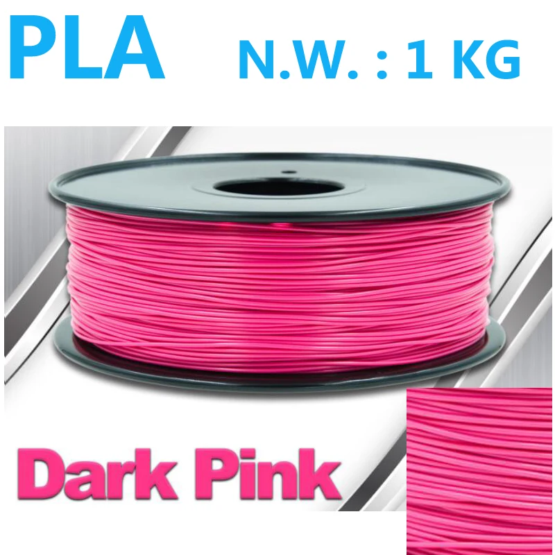 

Dark pink 3d filament pla filament 1.75mm 1kg high quality 3d printer filament China filamento pla 1.75mm 3d printing filament