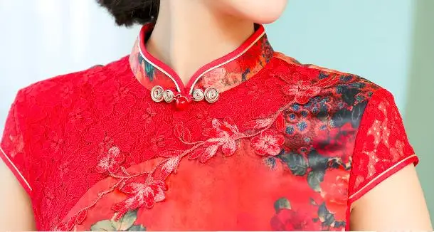 Традиционная Печать cheongsam стиль вьетнамское аозай Платья для вечеринок