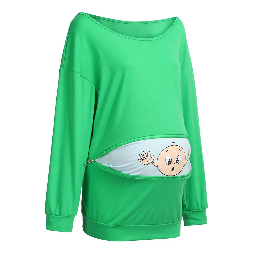Женская толстовка для беременных и детей; Забавный пуловер на молнии для беременных; осенне-зимний свитер с длинными рукавами для беременных
