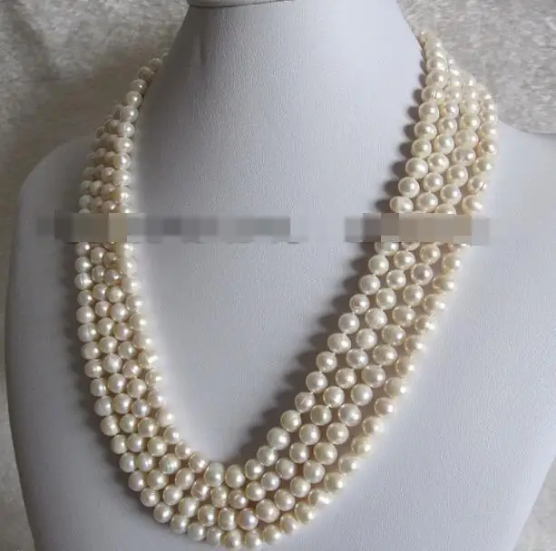 

3526 White Freshwater Pearl Strands Necklace Jewelry