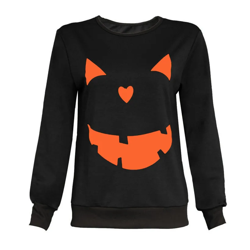 Halloween Hoodies Sweatshirts Women Casual Long Sleeve Sweatshirt