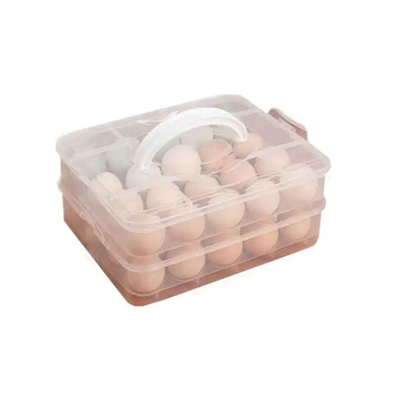 2 яруса 40 яиц ящик для хранения большой емкости холодильник яйцо держатель с ручкой портативный яйца Перевозчик контейнер(прозрачный