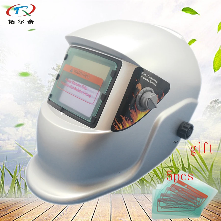 PP All Sliver Welding Helmet optech en379 Auto Darkening Solar and
