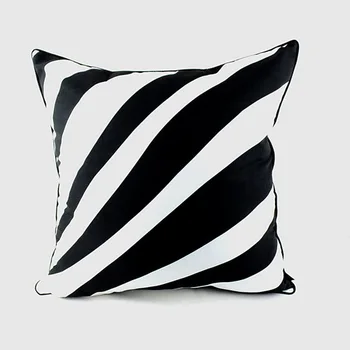 

45*45 cm Home Decorate Designer Black and White Zebra Skin Print Fine Microfiber Throw Pillow Case Cushion Cover for Sofa
