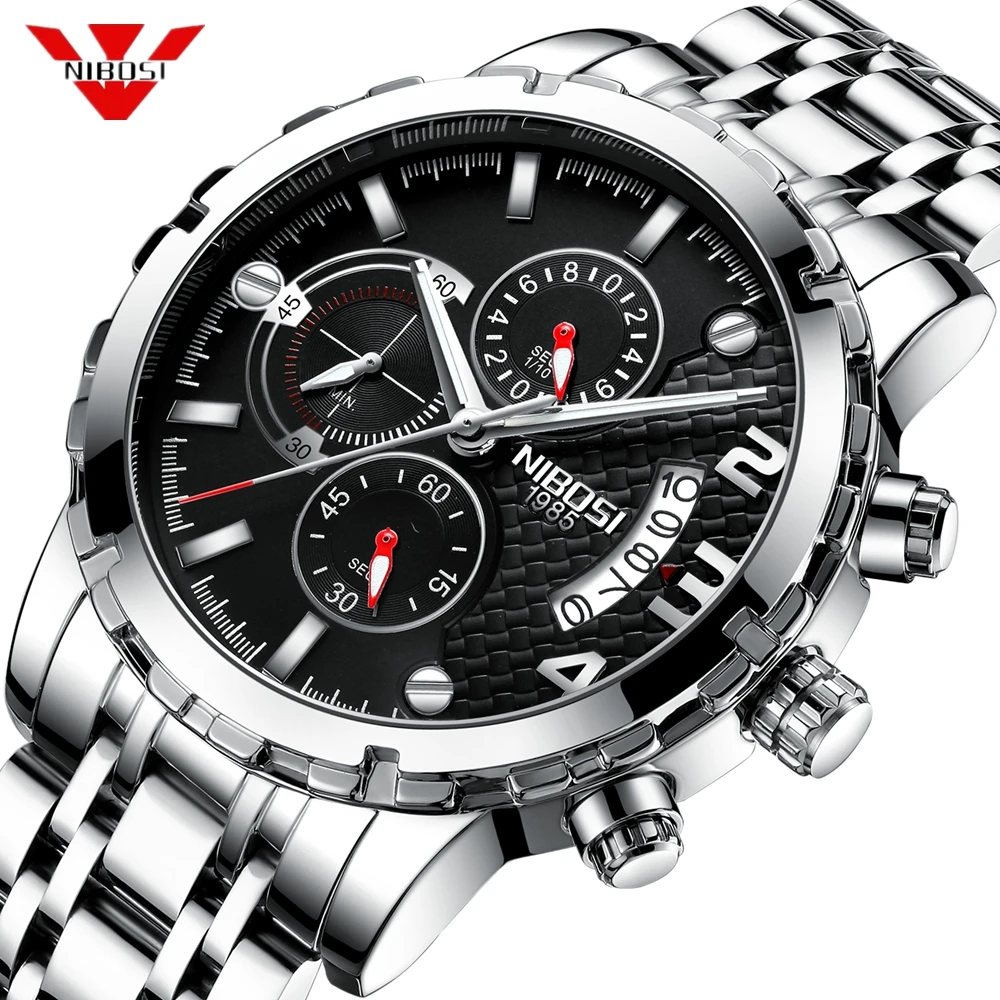 Nibosi Man Watch 2018 Relogio Masculino Men Watch Automatic Date Quartz Watches Waterproof Wristwatch Sport Male Watch Reloje