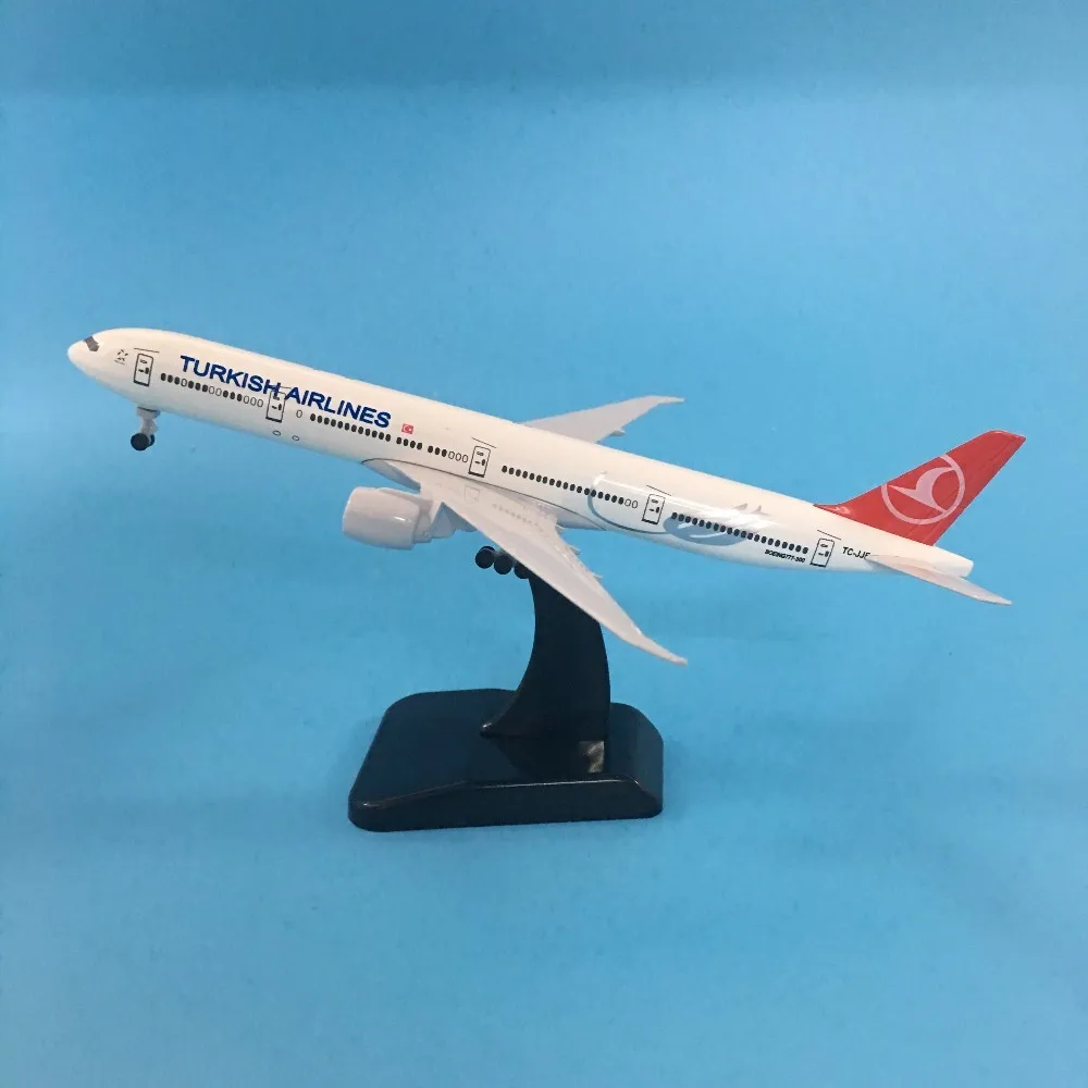 JASON TUTU Plane Model Airplane Model TURKISH Boeing B777 Aircraft Model 1:200 Diecast Metal 20cm Turkey Airplanes Plane Toy