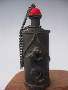 

Collectible exquisite old copper Brave troops lucky snuff bottle statue