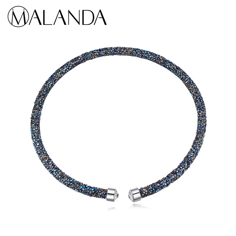 

MALANDA Brand 2018 New Fashion Chokers Necklaces For Women Crystal From Swarovski Statement Necklace Wedding Party Jewelry Gift