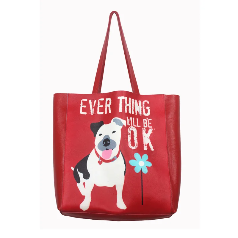 Модные сумки, Воловья кожа, натуральная кожа, сумка-тоут, baotou, мультяшный принт, повседневная сумка