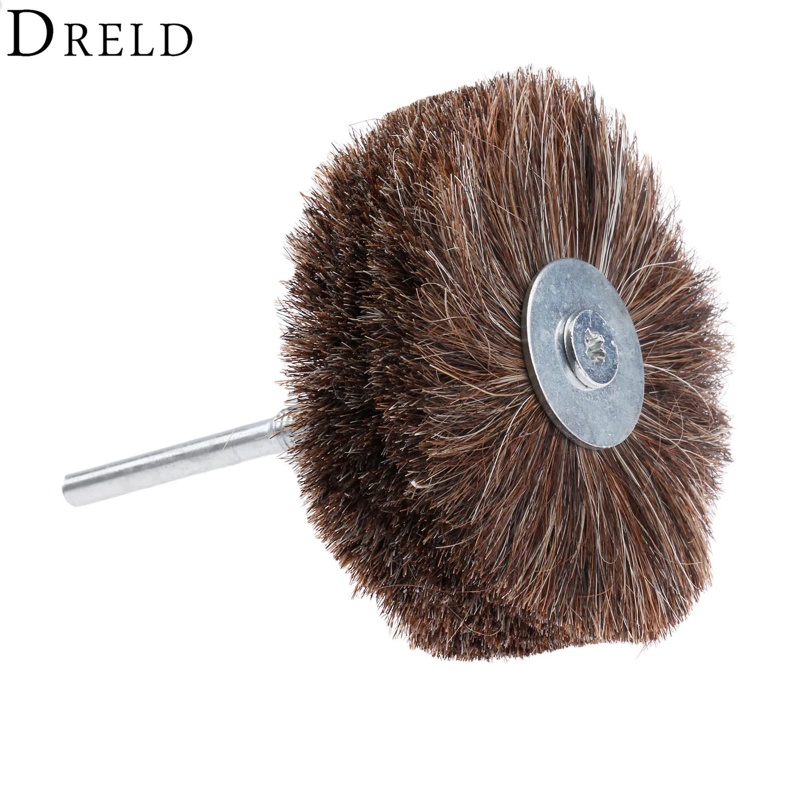DRELD 1/4" Shank Dremel Accessorie 85mm Horse Hair Brush Buffing