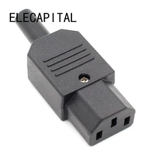 10 pçs novo preço de atacado 10a 250v preto iec c13 plugue fêmea rewirable conector de alimentação 3 pinos tomada ca