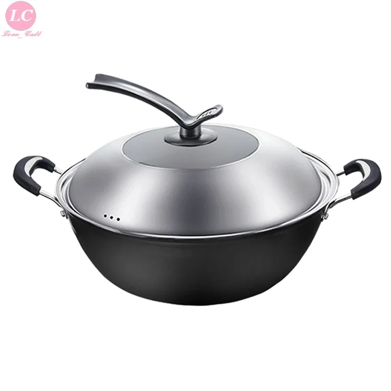 

Cast Iron Pan Wok Iron Pan Non-stick Cooking Pan Uncoated Household Induction Cooker Wok Paella Pan