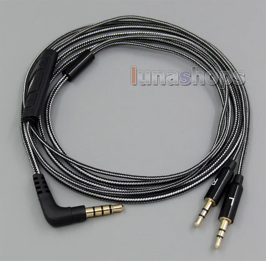 LN005086 Black And White + Remote Cable For Sol Republic Master Tracks HD V8 V10 V12 X3