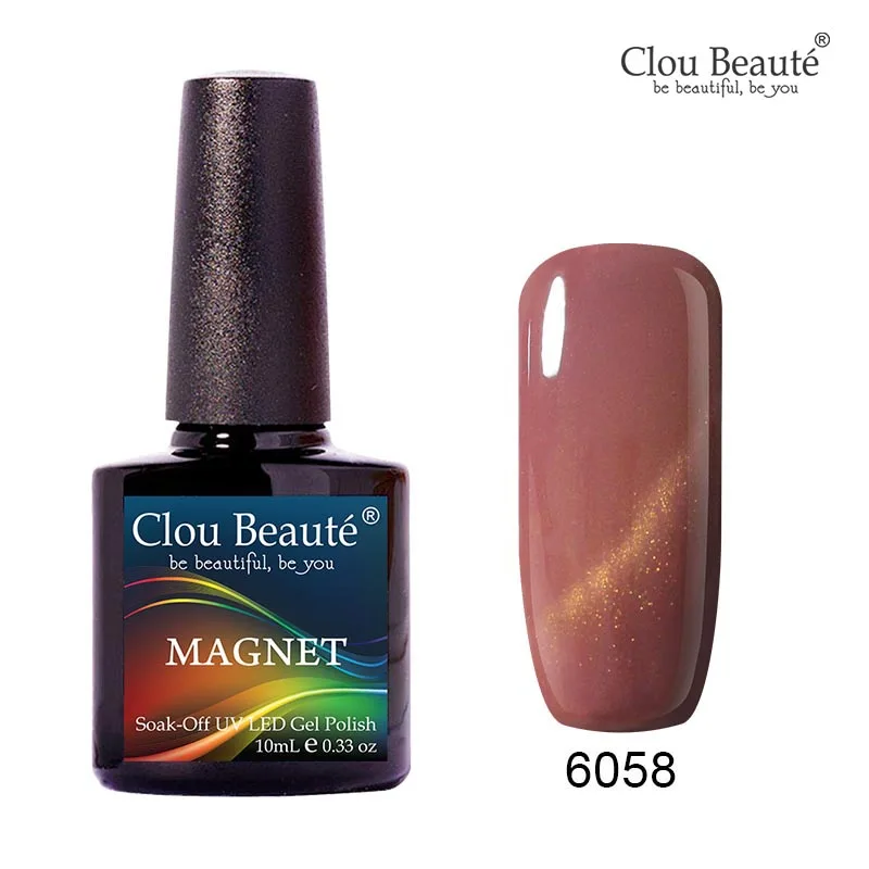 Гель-лак для ногтей Clou Beaute с эффектом «Кошачий глаз» 10 мл, гель-лак для ногтей розового и бежевого цветов, гель-лак с мягким удалением, гель-лак для устойчивого маникюра - Цвет: 6058