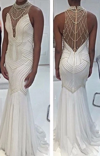 beautiful white prom dresses