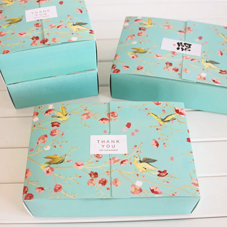 20 шт большой синий цветок птицы украшение хлебобулочная посылка десерт конфеты печенье торт упаковочная коробка подарочные коробки