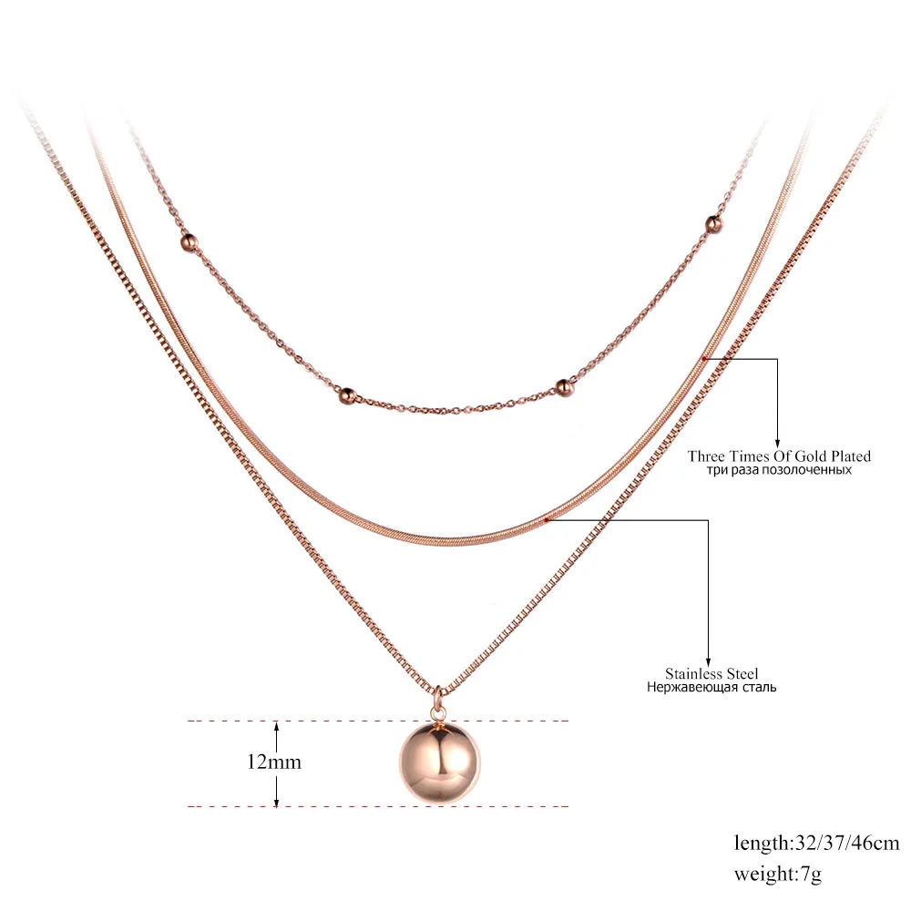 Lokaer Bohemia, титана, нержавеющая сталь, три слоя, круглый шар, колье, ювелирные изделия, цепочка с подвеской, ожерелье для женщин N19081