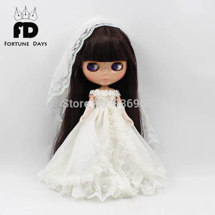 

free shipping blyth doll icy 1/6 30cm bjd neo Wedding Dress white suit princess