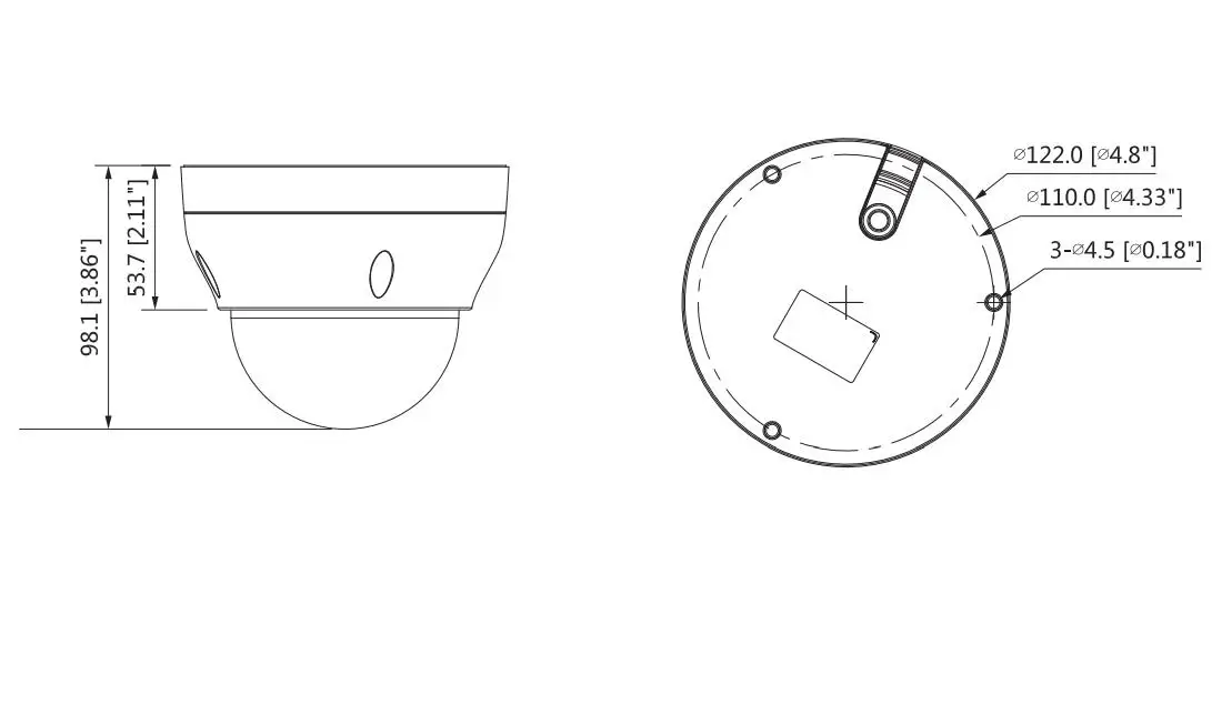 IP камера Dahua Φ 4 МП 2 8 мм 3 6 с фиксированным объективом IR мини купольная сетевая POE