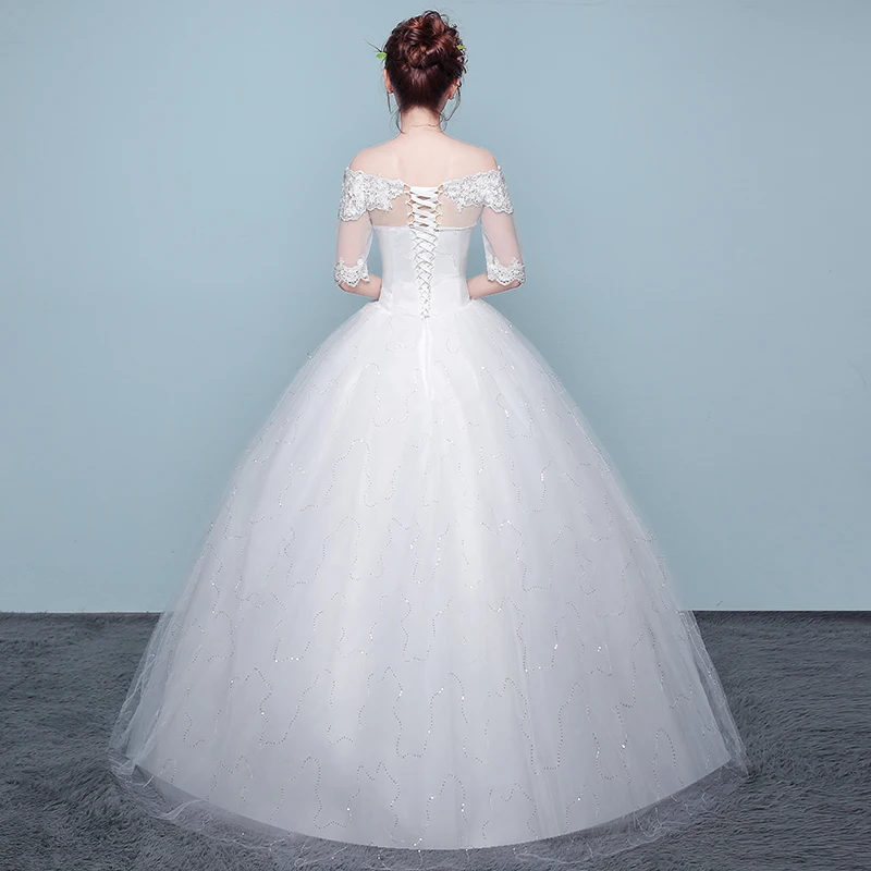 Fansmile аппликация винтажные кружевные платья свадебное платье плюс размер подгонянное свадебное турецкое платье FSM-439F