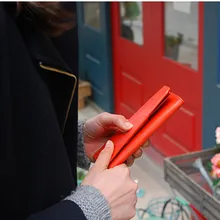 Повседневная PU складная сумка-Органайзер Кошелек Прочный Многофункциональный билет кредитное удостоверение личности держатель для денег оранжевый