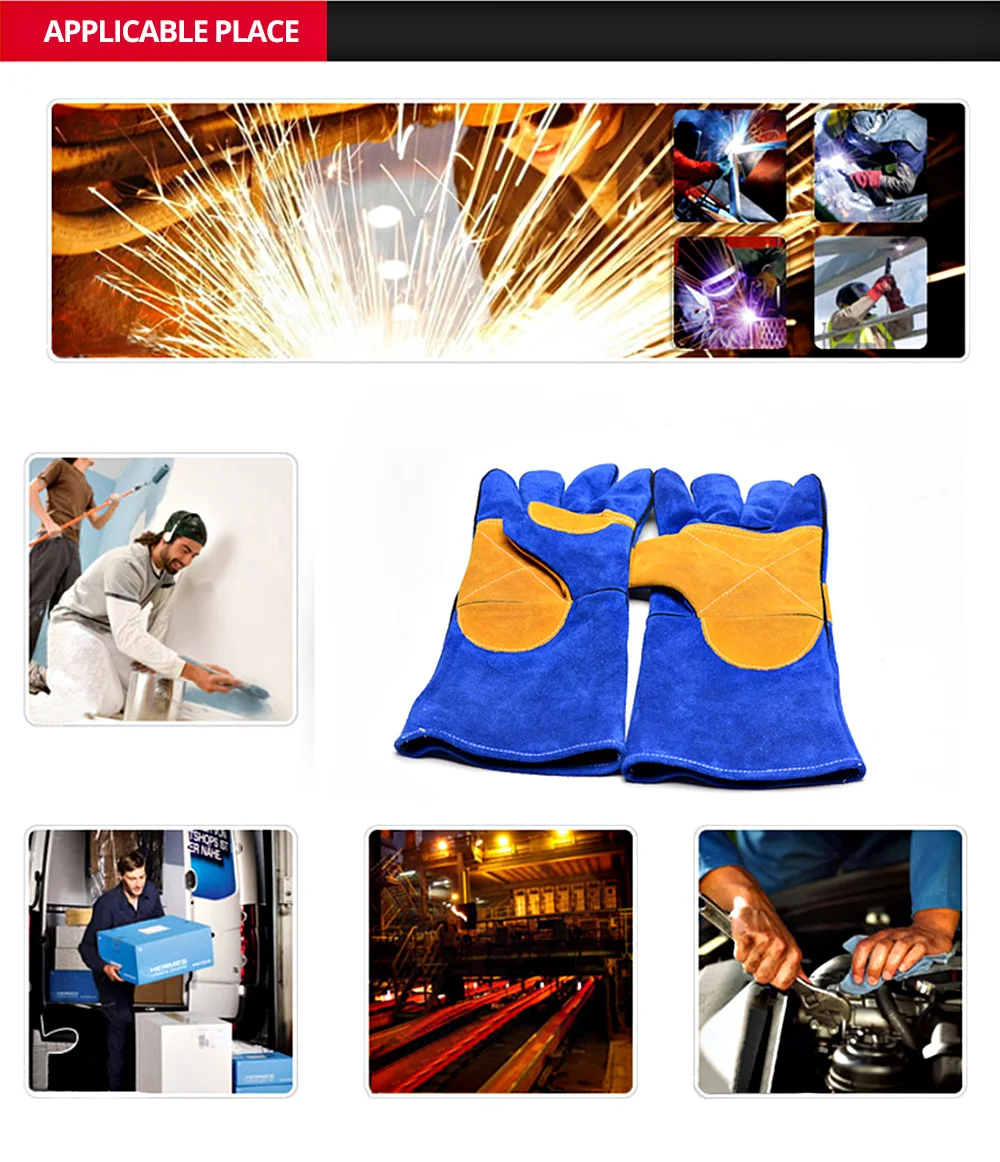 Safety Gloves For Working Welding Security Cowhide Workplace Safety Supplies (9)