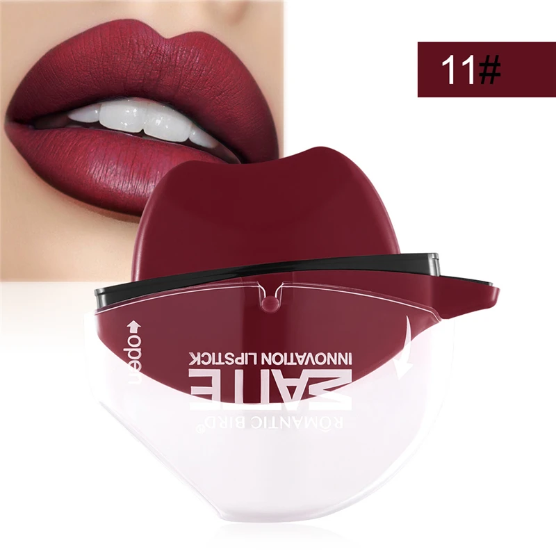 Sexy 12 Colors Moisturizeing Lips Balm Temperature Change Color Nude Lip Gloss Matte Lipstick Cosmetics Creative modelling PINK - Цвет: 11