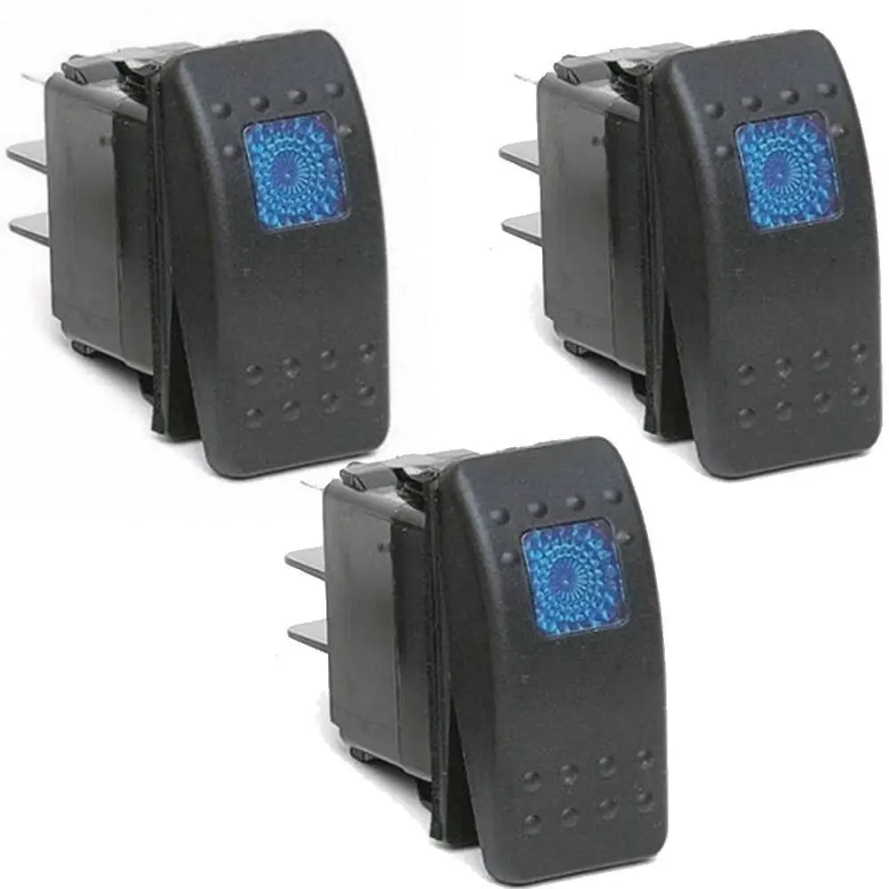 

EE support 3 Pcs 12V 20A Bar Rocker Switch 3 Pin Colors LED Lighted For Car Boat Truck Offroad Universal Car Accessories XY01