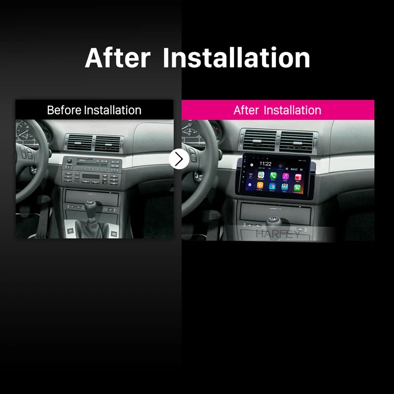 Discount Harfey Android 8.1 8"GPS Navigation 8Core Radio for BMW 3 Series E46 M3 1998-2006 Bluetooth HD Touchscreen Music support Carplay 5