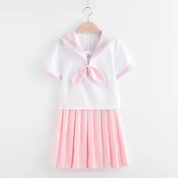 2019 японская школьная форма для девочек, моряк, топы + галстук + юбка, темно-синий стиль, Студенческая Jk Одежда для девочек, Lala костюмы для