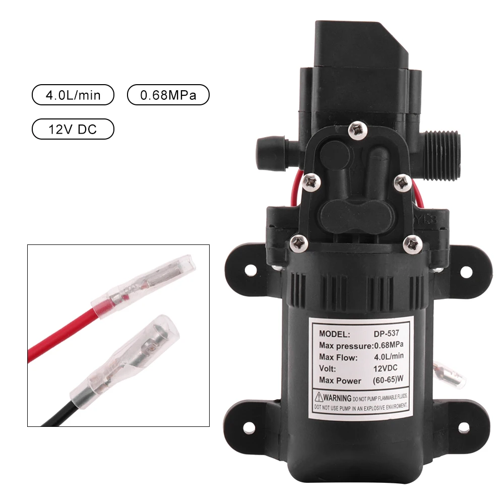 

60W High Pressure Electric Water Pump 12V 4.0L/m Smart Automatic Water Spray Garden Greenhouse Irrigation Car Washing Cleaning