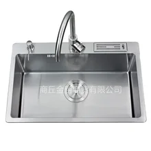 Утолщенная 304 ручная раковина из нержавеющей стали Кухня под раковина с тумбой