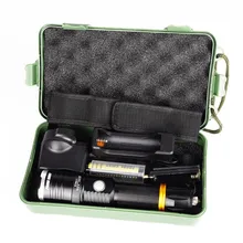 Тактический фонарик 5000LM XM-L T6 светодиодный масштабируемый фонарь+ Батарея+ Зарядное устройство безопасности и выживания Z1027