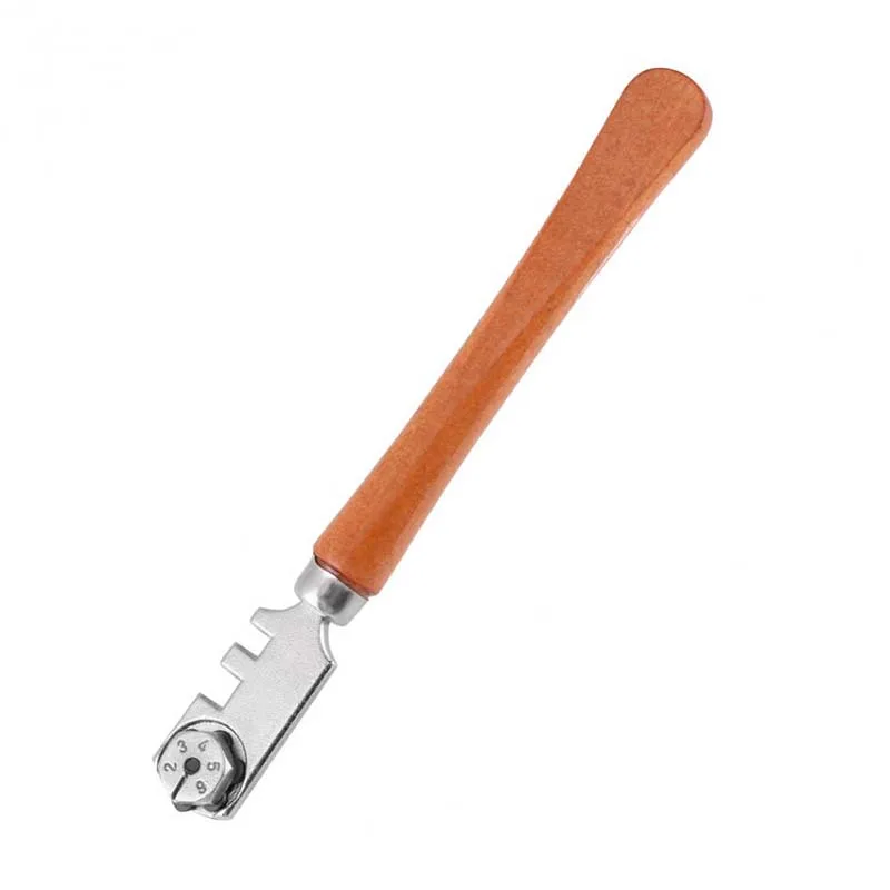 Professional Six Wheel Glass Cutter Craft Cutting Kit Tool With Wooden