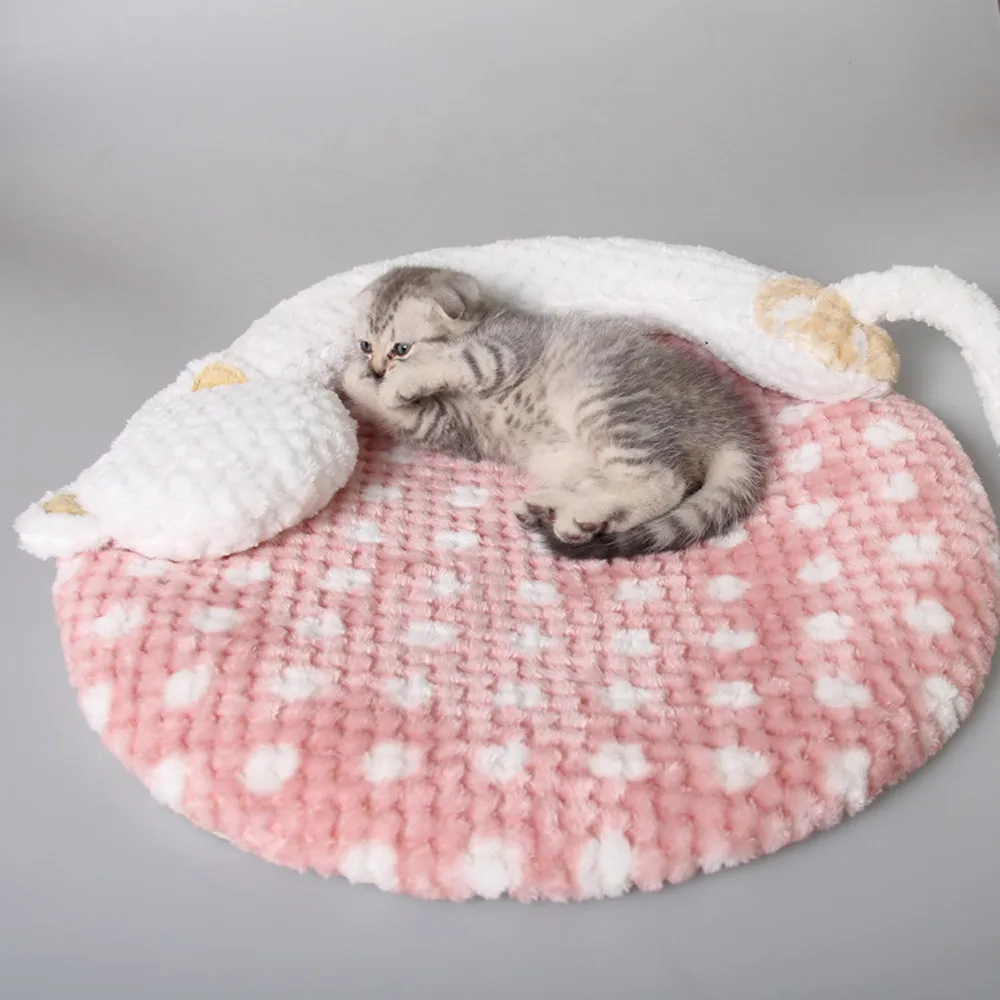 

Cute Plush Pet Mat Winter Warm Soft Cat Dog Cub Mat Pet Nest Resistance To Biting Mat For Small Meddium Large Pets