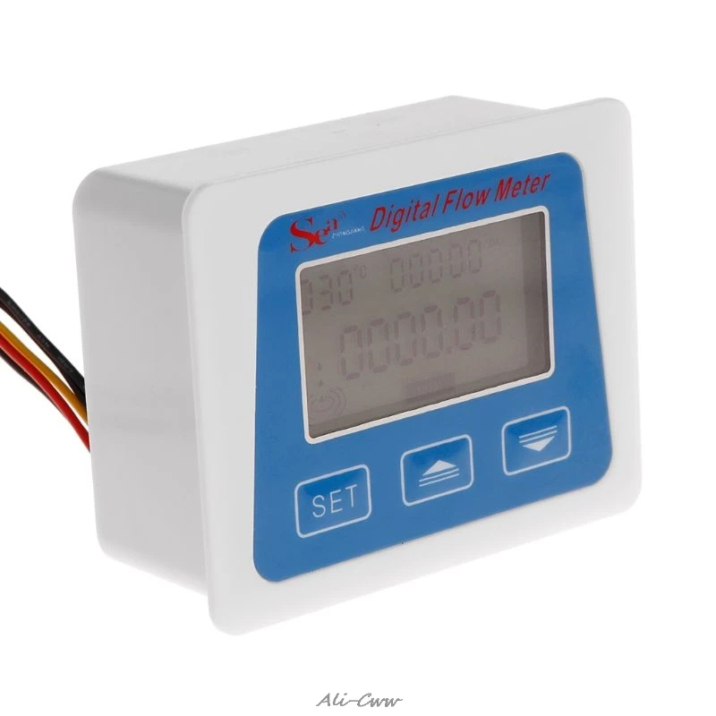Цифровой ЖК-дисплей датчик расхода воды расходомер totameter запись времени температуры с G1/" Датчик потока
