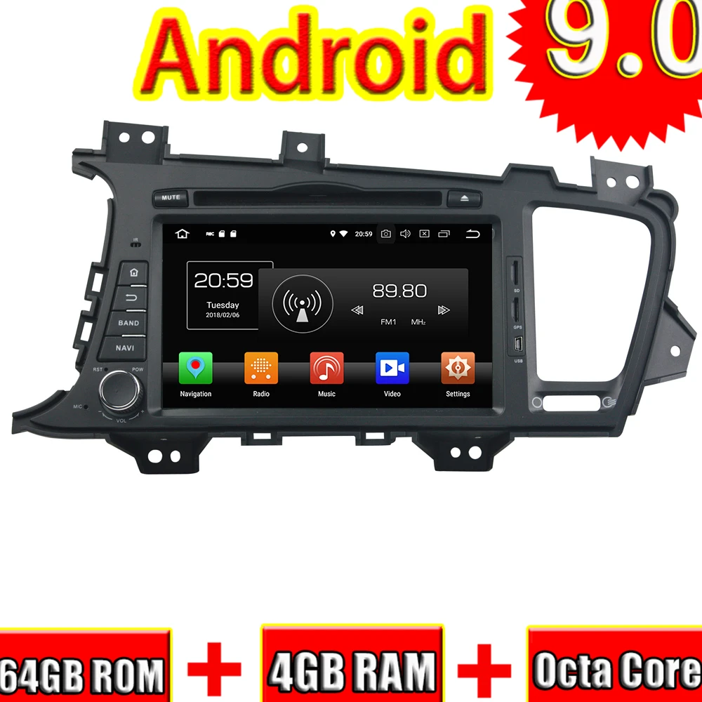 Topnavi Android 9,0 автомобиля DVD медиацентр CD-плеер для Kia K5/Оптима 2011 2012 2013 аудио Радио стерео двойной din gps навигации