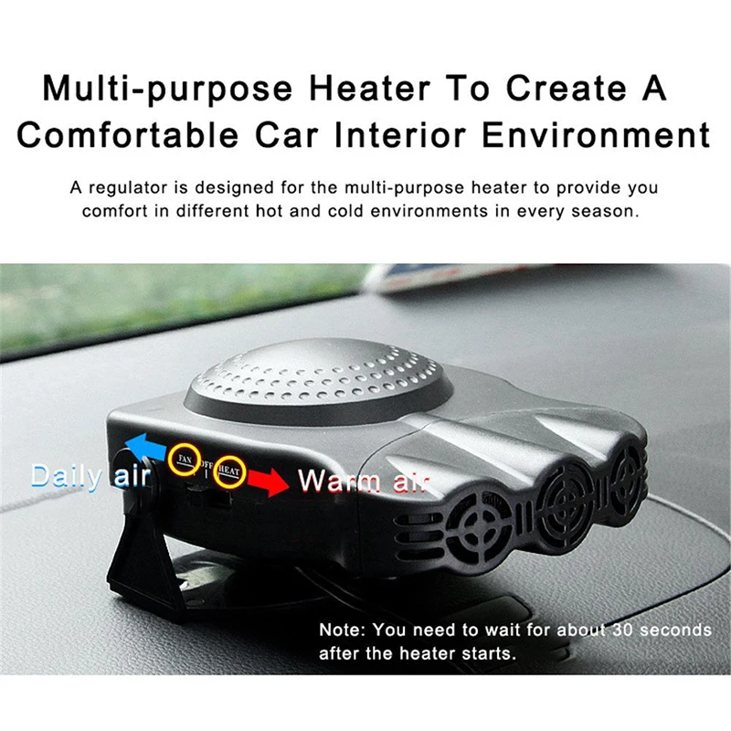 Portable Car Truck Fan Heater fancyU 12V 2 Ports Universal Car Truck Fan Heater Car Demister Demister Heating Warmer Windshield Heater 12V