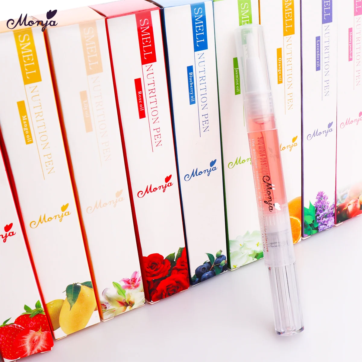 

Monja 10 Styles Fruit Flower Smell Nail Art Treatment Nutritious Oil Finger Toe Cuticle Soften Dead Skin Repair Manicure Care