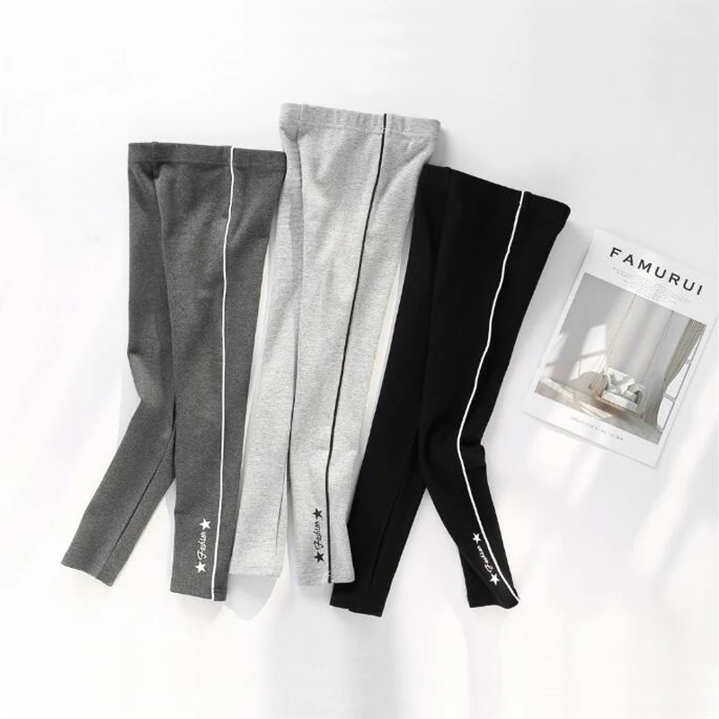 

Spring Fashion Letter Stars Pattern Girls Leggings Cotton Thin Section Leggings Children's Outside Wearing Pants