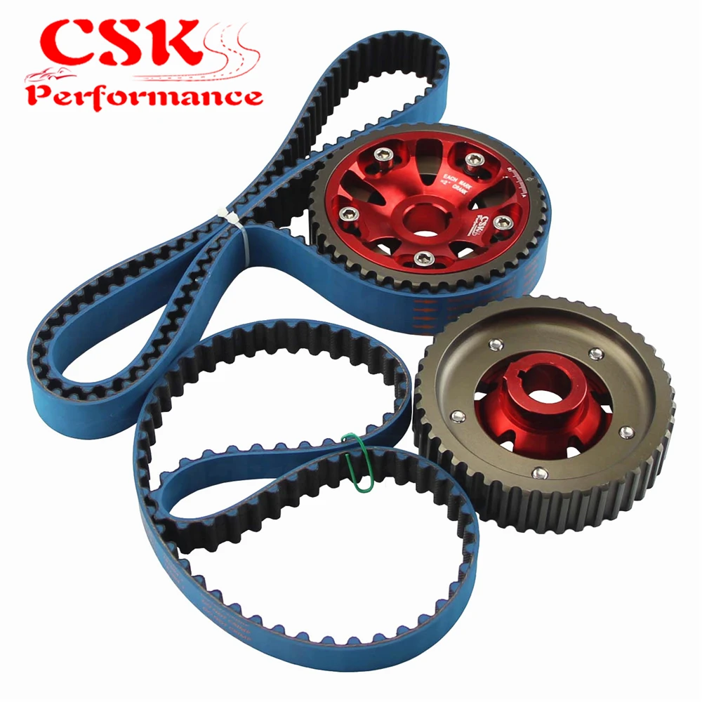 Adjustable Billet Cam Gears + Timing Belt For 93 01 Honda Prelude H22