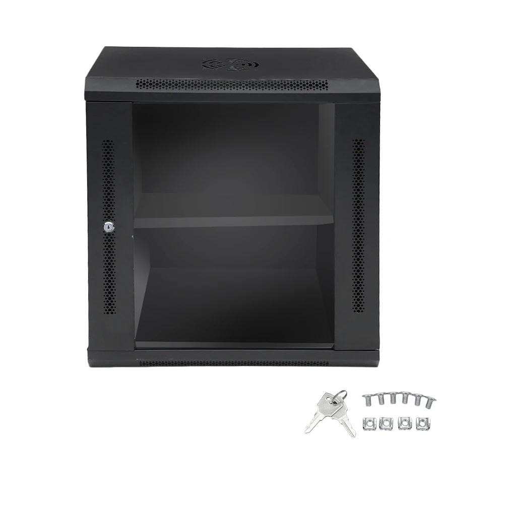 

9u Standard Server Network Cabinet Enclosure Durable Data Comms Wall Rack Patch Panel Switch PDU LAN Cable Management