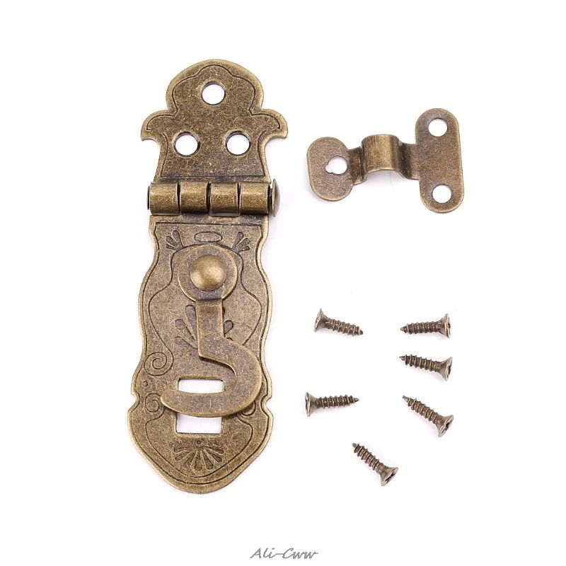 Bronze Tone Wooden Box Toggle Lock Vintage Metal Buckle Antique Hasp Latch | Обустройство дома
