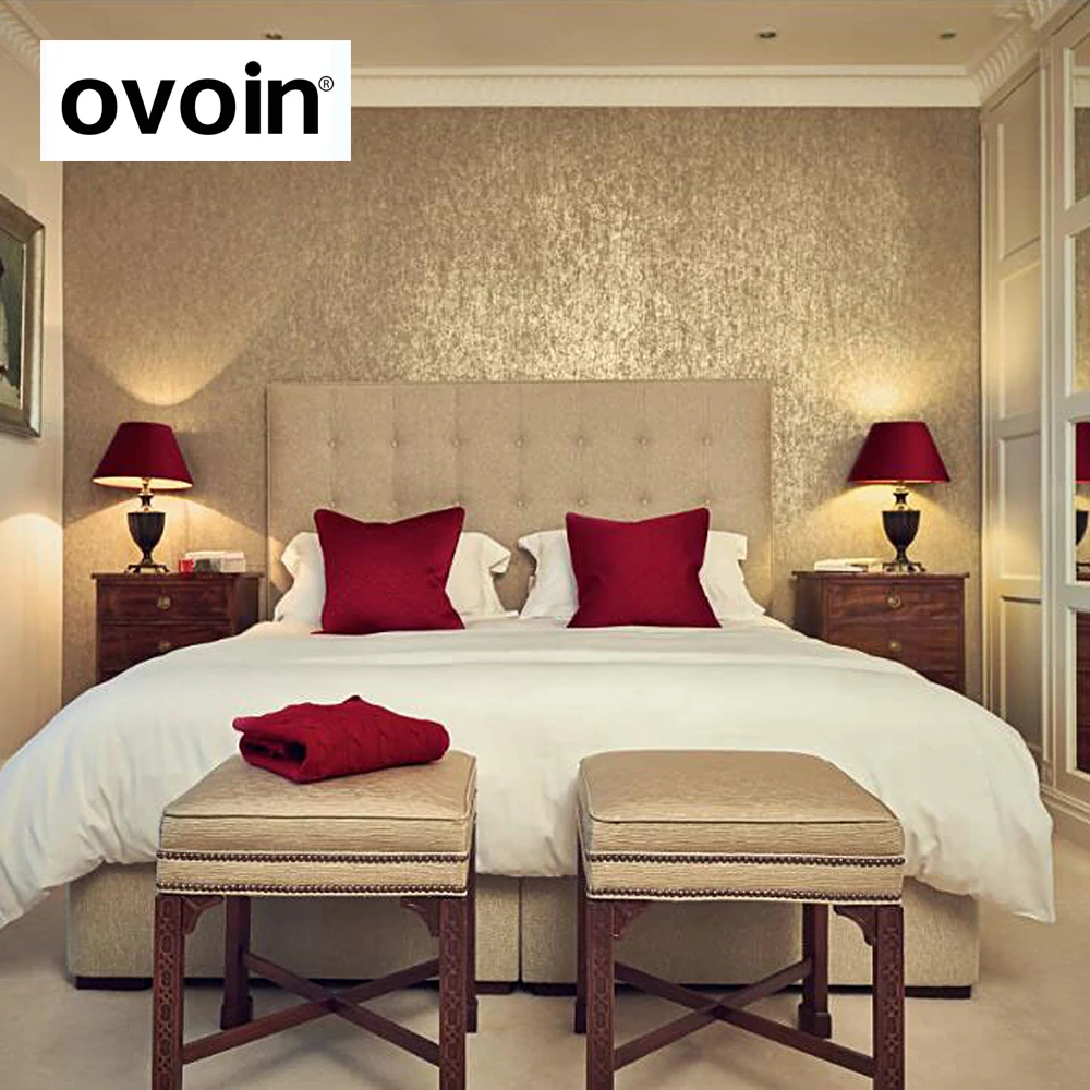 Luxury Gold Foil Wall Paper Embossed Textured Gold Wallpaper Light Reflect Metallic Wallcovering Background 0 53mx10m