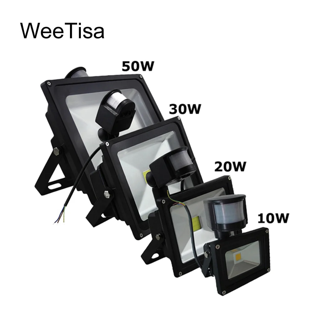 

LED Flood Light Outdoor PIR 10W 20W 30W 50W 110V 220V LED Floodlight Spotlight Motion Sensor Reflector IP65 Waterproof Wall Lamp